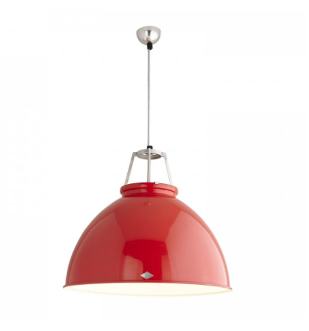 Lampa TITAN SIZE 5 PENDANT LIGHT, RED WITH WHITE INTERIOR