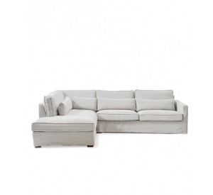 Narożnik Brompton Cross Corner Sofa Chaise Longue Left, washed cotton, ash grey