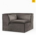 Sofa narożnik The Jagger Corner, velvet, grimaldi grey