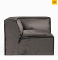 Sofa narożnik The Jagger Corner, velvet, grimaldi grey