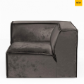 Sofa narożnik The Jagger Corner, velvet, grimaldi grey