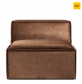 Sofa, element środkowy The Jagger Center 95cm, velvet, chocolate