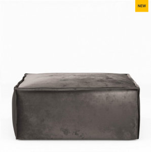 Pufa The Jagger Hocker, velvet, grimaldi grey