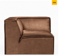 Sofa, narożnik The Jagger Corner, velvet, chocolate