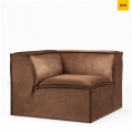 Sofa, narożnik The Jagger Corner, velvet, chocolate