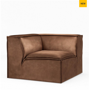 Sofa, narożnik The Jagger Corner, velvet, chocolate