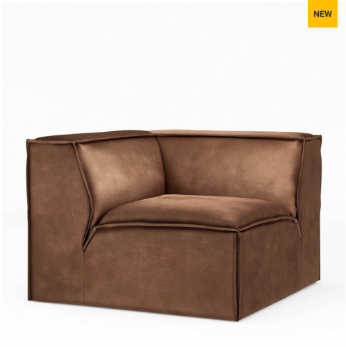 Sofa, narożnik The Jagger Corner, velvet, chocolate