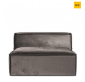 Sofa, element środkowy The Jagger Center 125cm, velvet, grimaldi grey
