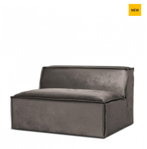 Sofa, element środkowy The Jagger Center 125cm, velvet, grimaldi grey