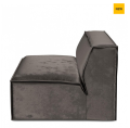 Sofa, element środkowy The Jagger Center 125cm, velvet, grimaldi grey
