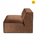 Sofa, element środkowy The Jagger Center 125cm, velvet, chocolate