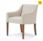 Krzesło Savile Row Dining Arm Chair, oxford weave, flanders flax