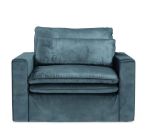 Fotel Continental Love Seat, velvet, petrol