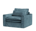 Fotel Continental Love Seat, velvet, petrol