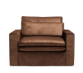 Fotel Continental Love Seat, velvet, chocolate