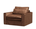 Fotel Continental Love Seat, velvet, chocolate