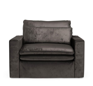 Fotel Continental Love Seat, velvet, grimaldi grey