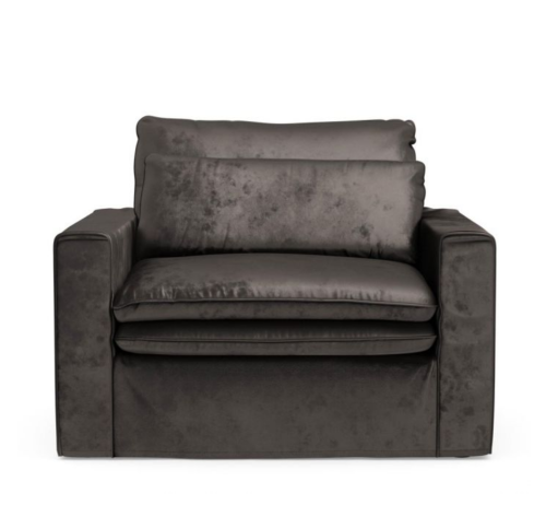 Fotel Continental Love Seat, velvet, grimaldi grey