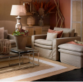 Fotel Continental Love Seat, velvet, golden beige