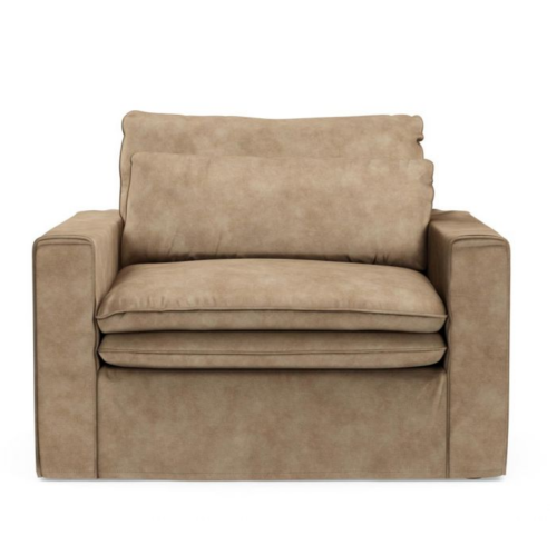 Fotel Continental Love Seat, velvet, golden beige