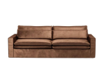 Sofa Continental Sofa 3,5 Seater, velvet, chocolate