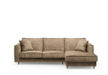 Narożnik Kendall Sofa with Chaise Longue Right, velvet, golden beige