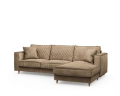 Narożnik Kendall Sofa with Chaise Longue Right, velvet, golden beige