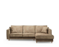 Narożnik Kendall Sofa with Chaise Longue Right, velvet, golden beige