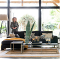 Narożnik Kendall Sofa With Chaise Longue Left, velvet, golden beige