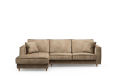 Narożnik Kendall Sofa With Chaise Longue Left, velvet, golden beige