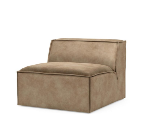 Sofa element The Jagger Center 95cm, velvet, golden beige