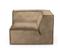 Sofa element The Jagger Corner, velvet, golden beige