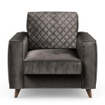Fotel Kendall Armchair, velvet, grimaldi grey