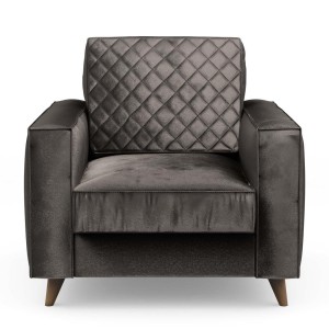 Fotel Kendall Armchair, velvet, grimaldi grey