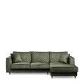 Narożnik Kendall Sofa with Chaise Longue Right, velvet, ivy