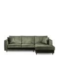 Narożnik Kendall Sofa with Chaise Longue Right, velvet, ivy