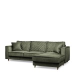 Narożnik Kendall Sofa with Chaise Longue Right, velvet, ivy