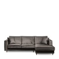 Narożnik Kendall Sofa with Chaise Longue Right, velvet, grimaldi grey