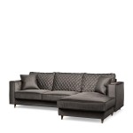 Narożnik Kendall Sofa with Chaise Longue Right, velvet, grimaldi grey