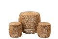 Stoliki Set Table+ 2stool Maurice Round Water Hyacinth Natural
