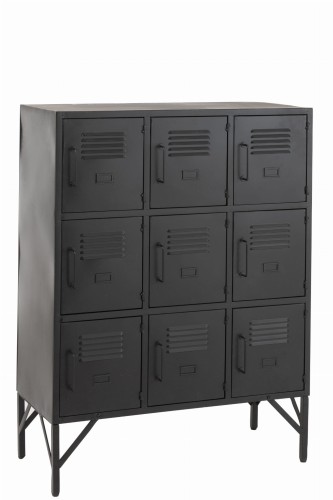 Komoda 9doors Metal Black
