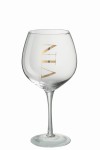 Kieliszek White Glass Transparent/Gold