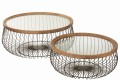 Stoliki kawowe zestaw Round Metal/Glass Black