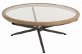Stolik kawowy Round Wood/Glass Brown L