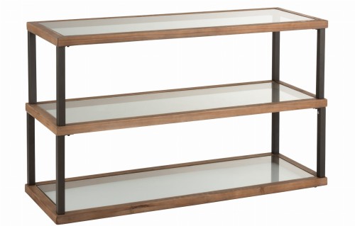Konsola Glass/Wood Brown