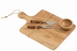 Deska w zestawie do serwowania Cheese Board+Knife+Bowl Mango Wood Natural