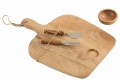 Deska w zestawie do serwowania Cheese Board+Knife+Bowl Mango Wood Natural/White