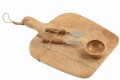 Deska w zestawie do serwowania Cheese Board+Knife+Bowl Mango Wood Natural/White