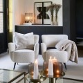 Fotel Laurel Armchair, bouclé, white sand