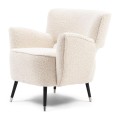 Fotel Laurel Armchair, bouclé, white sand